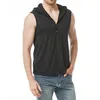 Men's Tank Tops 5 Colors!2023 Summer Hooded Casual Fashion Basic Short Sleeve Lightweight Cotton T-shirt Top Gym Clothing