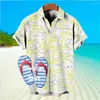 Męskie koszule koszule A Button Down 2023 Hawaje koszulka 3D Drukarka Man Coconut Tree Graph Street Krótkoterminowe rękawy Ubrania