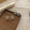 Stud Earrings Origin Summer Unique Design Circle Pearl Flower Earings For Women Korean Fashion Vintage Jewelry Accessories