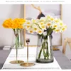 Decorative Flowers 6pcs/lot 40cm Daffodils Bouquets Artificial Flower Home Wedding Party Decor Desktop Vase Decoration Craft Fake