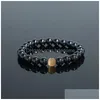 Beaded Strand Black Hematite Opal Bracelet Cats Eye Bead Adjustable Bracelets For Women Men Fashion Jewelry Drop Delivery Dhz2T