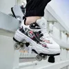 Inline Rolschaatsen 2023 Nieuwe Vervormen Rolschaatsen 4 Wielen Kind Jeugd Vervorming Schoenen Mode Parkour Sneakers Kid Kinderen Loopschoenen gift HKD230720