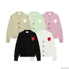 Coeur Fashionable Paris Designer Men's Sweater Amis De Macaron Love Jacquard Cardigan for Men and Women Oversized Loos M8ri