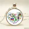 Pendentif Colliers Style Ethnique Italie Cuba France Russie Nationalité Sier Dome Verre Cabochon Collier Bijoux De Mode Voyage Cadeau Drop Dhdte