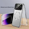 Designer bag Metal Aluminum Alloy Magnet Case For iPhone 15 12 13 14 Pro Max 360°Full Screen Lens HD Glass Adsorption Len Protection Cover