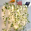 Solar Artificial Leaf LED String Flower Lights Garland Juldekoration Utomhusrum Gardin Lampa Bröllopsfest trädgårdsdekor