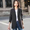 Trajes de mujer, traje gris, chaqueta de manga larga, otoño 2023, estilo coreano, informal, elegante y a la moda, Top drapeado