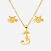 Orecchini di collana set hiyee 18k oro impermeabile in acciaio inossidabile ciondolo placcato ricevere migliaia di regalo personalizzato