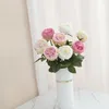 Kwiaty dekoracyjne symulacja dekoracji ślubnej kwiat kremu nawilżanie austin ins ins wiatr bukiet po rekwizyty curling herbaty dom