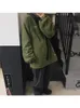 Женские толстовок толстовок Houzhou Vintage Fleece Green Jackets Women Harajuku Streetwear Негабаритная толстовка на молнию