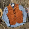 Mäns västar skräddare Brando J-139 French Retro Corduroy Vest Lapel Autumn and Winter Short Section randig gentleman arbete