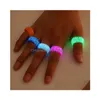 Anéis de banda Fashion Colorf Luminous Sile Women Jewelry Glow In The Dark Dedo Ring For Man Gift Drop Delivery Dhkp5