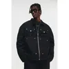 Vestes pour hommes Style américain High Street Metal d Denim Jacket Hommes Marque Retro Hip-hop Washed Loose Zipper Crock Jacket Hommes J230724