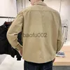 Herrjackor Mäns bomberjacka Casualkläder Korean Fashion Safari Style Jacket Multi-Pocket 2020 New Men's Autumn Clothes Overdimensionerad kappa J230724