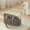 Dog Carrier Designed With Handle Bags Beige Portable Pet Package Large Bag Capacity Soft Out Crossbody Shoulder Cotton