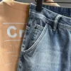 남자 청바지 2023 Spring Summer New Jeans 남자 슬림 블루 스트리트 힙합 자른 바지 트렌드 빈티지 고민 발목 길이 바지 l230724