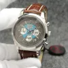 Transocean Herrenuhr, 44 mm, Quarz, Chronograph, Datum, Herrenuhren, hervorragende Armbanduhren mit Weltzeit-Schwarzzifferblatt und Kautschukband2370