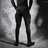 Pantaloni da uomo Stretch Piedi sottili Pantaloni neri Calzoni Parrucchiere Uomo Ropa De Hombre Abbigliamento Streetwear