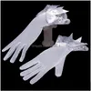 Five Fingers Gloves White Black Red Beige Short Wedding Women Elegant Lace Glove For Bridal Accessories 1 Pair Drop Delivery Fashion Dh2Wp