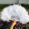 Pluizige Chinese vintage stijl fans klassieke trendy fotografie rekwisieten effen kleur als cadeau fan woondecoratie bruiloft bruid elegante accessoires JY24