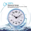 Wall Clocks Goblincore Room Decor Mirror Anti-fog Clock Silent Bathroom Waterproof Suction Cup White Plastic Office