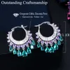 Ohrstecker CWWZircons Elegant Lila Blau CZ Kristall Baumeln Wassertropfen Quaste Creolen Mode Braut Hochzeit Boho Schmuck CZ741 230724