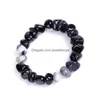 Perlé Naturel Agate Pierre Bracelets Bracelets Femmes Hommes Brins Irregar Forme Gravier Colorf Perles Élastique Bracelet Bijoux Drop Deliver Dhmg2