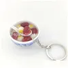 Key Rings 4Cm Novelty Simation Food Chains Party Favor Noodle Creative Keychain Chinese Blue And White Porcelain Bowl Mini Bag Drop De Dhyri