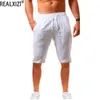 Pantalones cortos para hombres Hombres Pantalones cortos de cinco puntos Hiphop Algodón transpirable Lino Deportes Cortos Color sólido Pantalones simples de cinco puntos Verano Pantalones cortos casuales delgados 230721