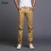 Erkekler Kot 2023 Kolil Bahar Sonbahar Pantolon Erkekler Pamuk İnce Fit Chinos Moda Pantolon Erkek Marka Giysileri Artı Boyut 8 renk1 L230724