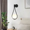 Wall Lamps Arrival Nordic Lamp Gold Black Modern Fashion El Home Office Iron Art Sconces White Glass Lighting Fixtures