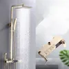 Bad Dusche Sets Wasserhahn Mischbatterie Messing Luxus Regen Dusche Wasserhahn Gebürstet Gold Bad Dusche Wasserhahn Set Dusche Wasserhahn