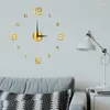 Horloges murales horloge créative lumineuse numérique Style européen bricolage étude silencieuse salon autocollant sans poinçon