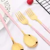 20 Pcs Rose Argent Vaisselle Ensemble Couteau Dessert Fourchette Cuillère Couverts Couverts En Acier Inoxydable 304 Argenterie Vaisselle Cuisine L230704