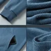 Męskie bluzy z kapturem Mężczyźni jesienne zimowe polar solidna kurtka kolorowa niebieska czarna szarość