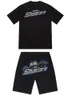 Męskie koszulki Zaawansowane design bawełniane ubrania Krótki zestaw Summer Men Trapstar London Shooters Kobiety haftowany dolny ruch dresowy prąd 657ess