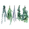 Fleurs décoratives artificielles fraîches 25 pièces véritable Eucalyptus lavande Bouquets de douche tiges naturelles Bundle décor à la maison