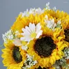 Dekorative Blumen Künstliche Sonnenblume Brauthochzeitsstrauß Romantische handgemachte Halteblume Fake Confession Party