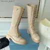 Boots Designer -Kvinnor Stövlar Black Platform Shoes Over the Knee Leather Shoe Combat White Cowboy Chelsea Boot Ada Women Z230724
