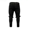 Jeans da uomo 2021 Gothic Long Men Casual Slim Fit Strappato Skinny Distressed Holes Denim Pantaloni Distrutti Streetwear L230724