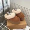 Casual Shoes tofflor Designer Mini Platform Boots Women's Tazz Tasman Suede Slippers Women's Snow Boots Vinter Varma ullskor Läder