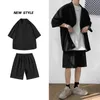 Survêtements pour hommes Style coréen Ensemble de chemises et shorts pour hommes Streetwear d'été Haut à manches courtes Bas assortis Mode Vêtements surdimensionnés Homme 230721