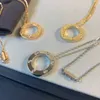 Mode vergulde luxe sieradenontwerper Love Circle 18K gouden ketting, mode choker ketting dames mannen minnaar ketting bruiloft cadeau