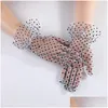 Guantes de cinco dedos Verano Mujer Delgado Corto Tle Malla elástica Puntos de gasa Transparentes Accesorios flexibles Fl Finger 1 par Drop Delivery Dhrxe