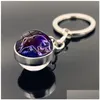 Ключевые кольца 12 Знака Зодиака Стекло Cabochon Ball Ball Chanechain Овен