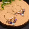 Hoop Huggie GLSEEVO 925 Sterling Silver Colorful Tassel Fresh Water Pearl Hoop Earrings Original Design Handmade Womans Luxe Jewelry GE0904 230724