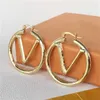 Fashion gold hoop earrings for lady Women Party Wedding Lovers gift engagement Jewelry for Bride257t