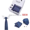 Neck Tie Set Fashion Men slipsar extra lång storlek 146cmx7,5 cm slipsar Rödblå paisley Silk Jacquard Woven Slocki Suit Wedding Party D DHBNG