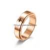 Band Rings Anti Anxiety Rotatable Jesus Cross Ring Finger Stainless Steel Decompression For Women Men Hiphop Fashion Jewelry Will And Dhplx