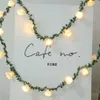 روز LED Rattan Rose Flower String Light Garland الزفاف ديكور عيد ميلاد عيد الحب